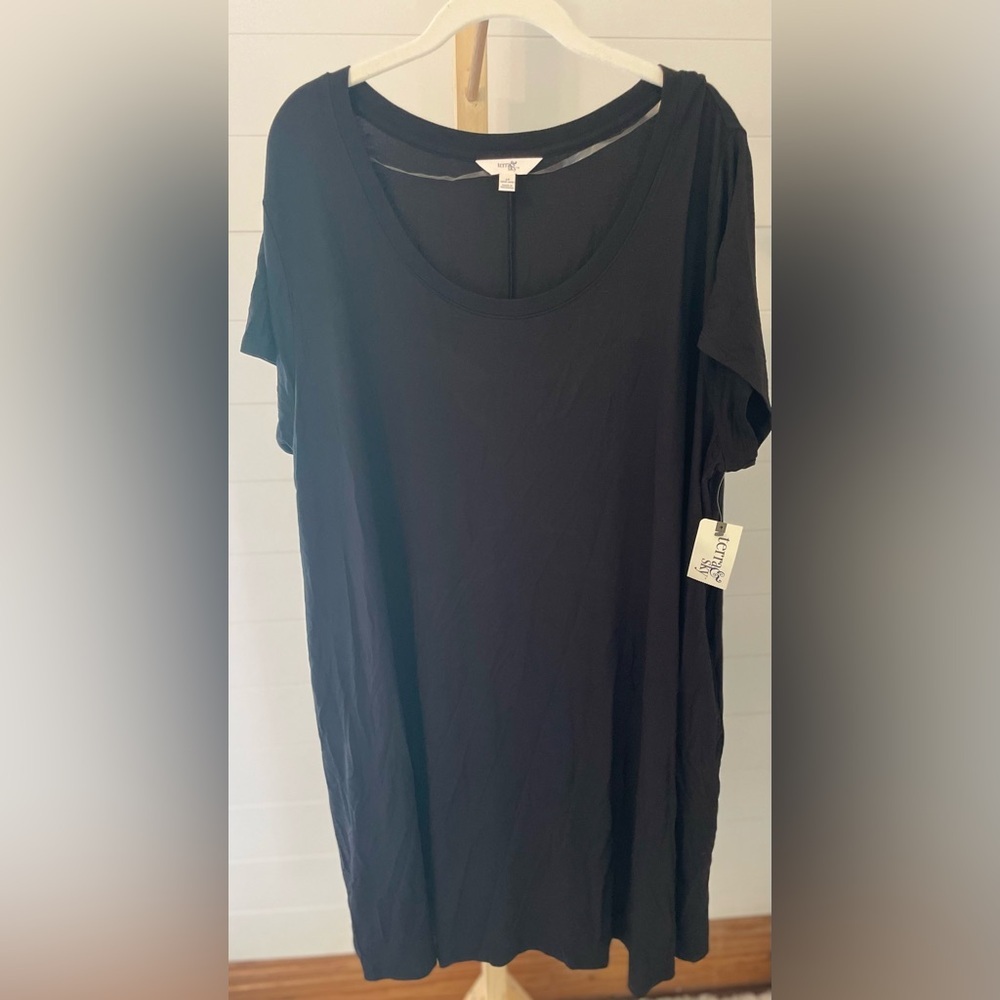 Terra‎ Sky Women's Plus Size Black Swing Dress 1X